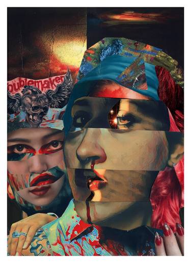 Original Surrealism Women Collage by Jennie Cave