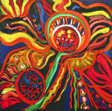 Original Abstract Floral Painting by Alfred Dimaio