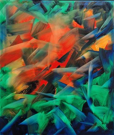 Original Abstract Expressionism Abstract Painting by Eva Mitera