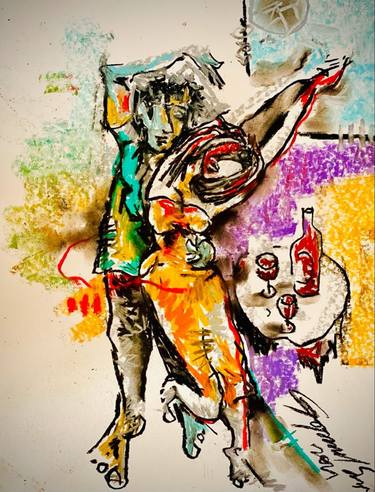 Original Fine Art Abstract Drawings by Gopaal Seyn