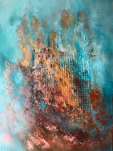 Original Abstract Expressionism Abstract Mixed Media by Ludmila Budanov