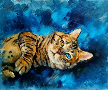Original Contemporary Cats Painting by Eleonora Taranova