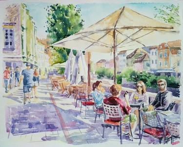 Original Figurative Cities Paintings by Olga Larina