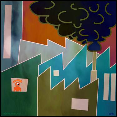 Original Conceptual Cartoon Mixed Media by Ojolo Mirón