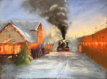 Original Illustration Train Drawings by Ksenia Lutsenko