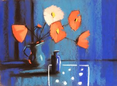 Original Impressionism Floral Drawings by Ksenia Lutsenko