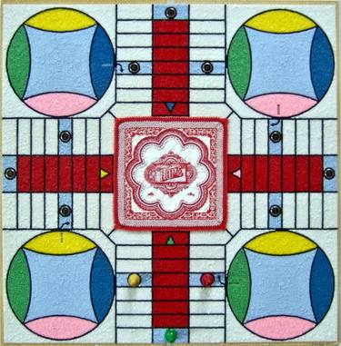 Original Conceptual Geometric Mixed Media by Peggy Dembicer