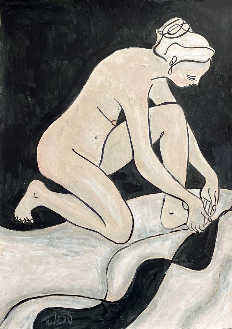 Original Art Deco Nude Paintings by Juliet James