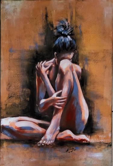 Original Abstract Expressionism Erotic Painting by Alina Ciuciu