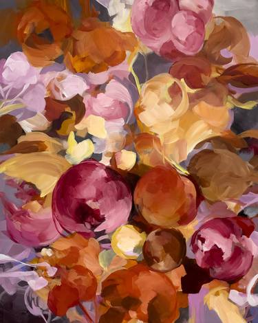 Original Abstract Floral Painting by Ines Khadraoui