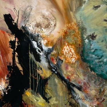Original Abstract Expressionism Abstract Mixed Media by Mara Galvao