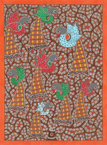 Original Folk Nature Paintings by Sarita Devi