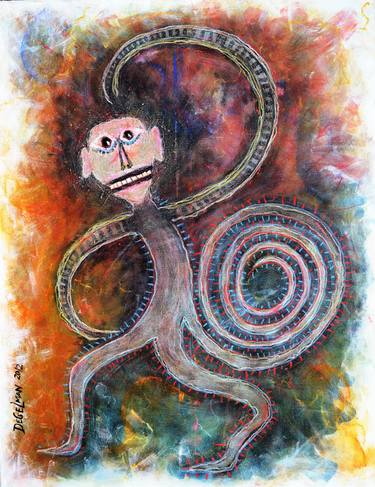 Original Abstract Expressionism Animal Mixed Media by Murray Degelman