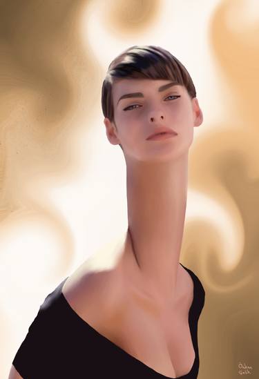 Original Expressionism Portrait Digital by Ozkan Celik