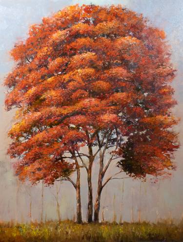 Print of Impressionism Tree Paintings by Aleksandr Jerochin