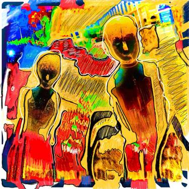 Original Abstract Expressionism Abstract Mixed Media by Mario Rivas