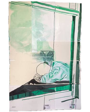 Original Abstract People Mixed Media by Aaron Benjamin Cohen