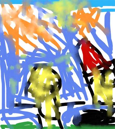 Original Abstract Expressionism Cartoon Mixed Media by Tabitha Day
