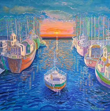 Original Surrealism Landscape Painting by Ramaz Razmadze