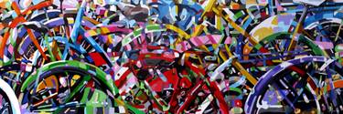 Original Cubism Bike Paintings by Trafic D'Art