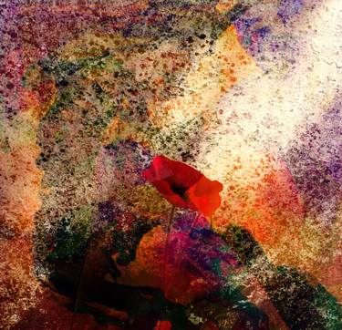 Original Abstract Floral Mixed Media by Sanja Matkovic