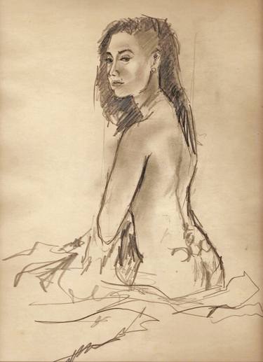Original Figurative Nude Drawings by Daniel Santi