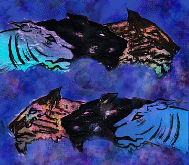 Original Figurative Animal Mixed Media by Nezihe Karakaya