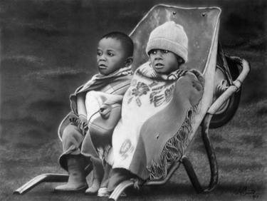 Original Fine Art Children Drawing by Isaac Sentso