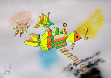 Original Modern Abstract Drawings by Hilbarrom Ao