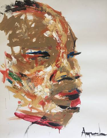 Original Abstract People Painting by Stephen Aifegha