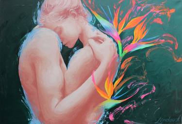 Original Modern Love Painting by Alina Lindau
