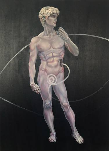 Original Surrealism Men Painting by Anita Savelieva