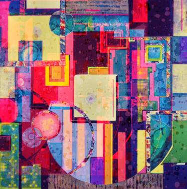 Original Geometric Abstract Printmaking by Aprajita Art