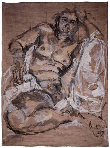 Original Art Nouveau Nude Painting by Katrin Schöß