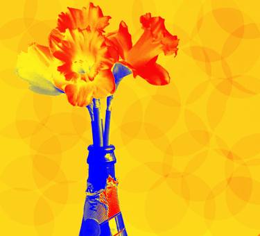 Original Abstract Expressionism Floral Mixed Media by Andy Carruth