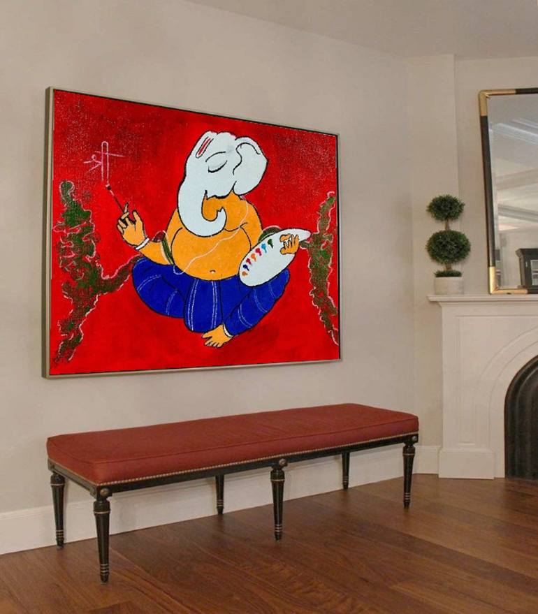Original Abstract Religious Paintings by Akash Bhisikar