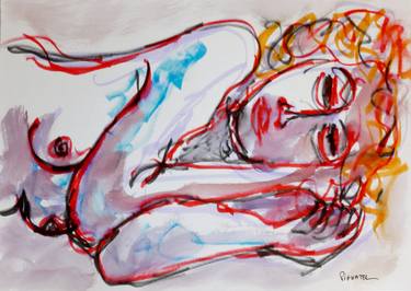 Original Expressionism Women Mixed Media by Jeff Pignatel