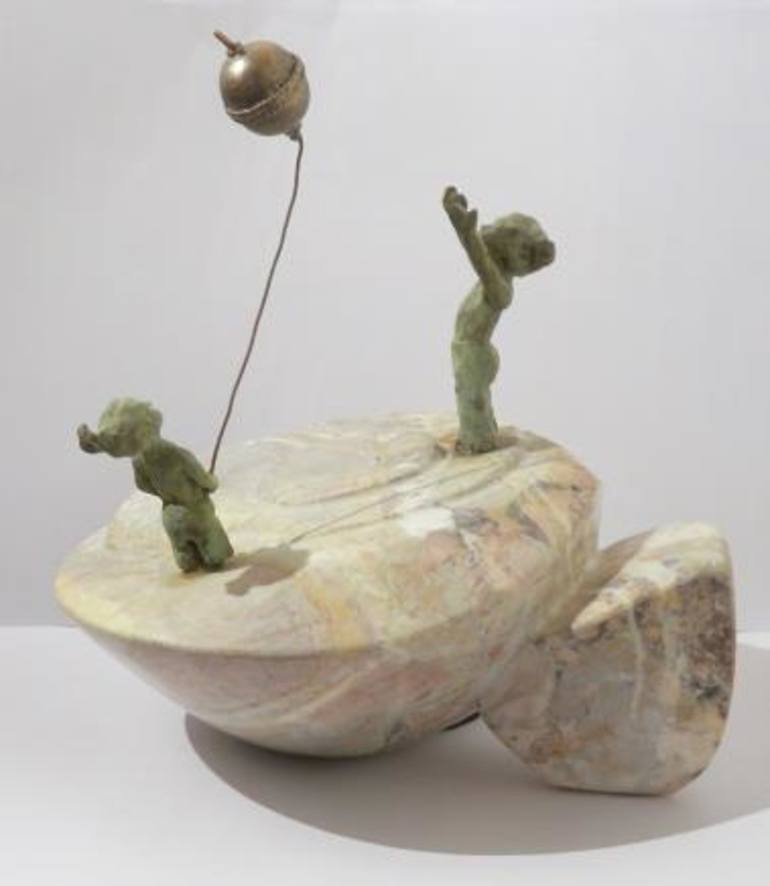 Original Abstract Expressionism Kids Sculpture by Sylviane Selma