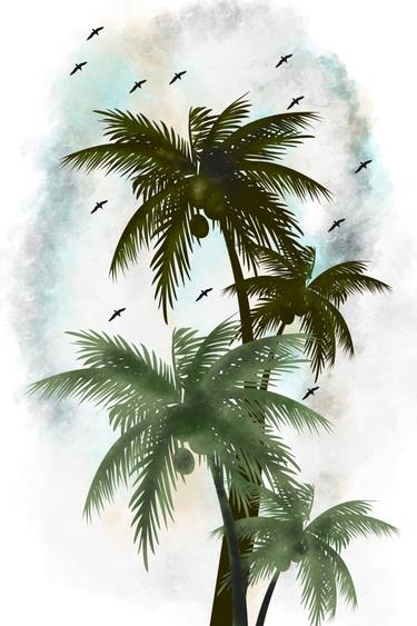 Print of Abstract Tree Mixed Media by Oneartsy -