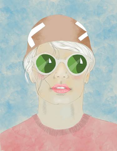 Original Street Art Portrait Digital by Layla Oz Art Studio