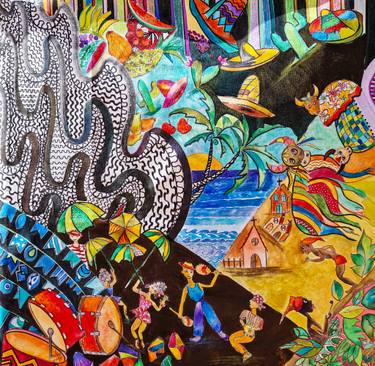Original Illustration People Painting by Rubia Viegas
