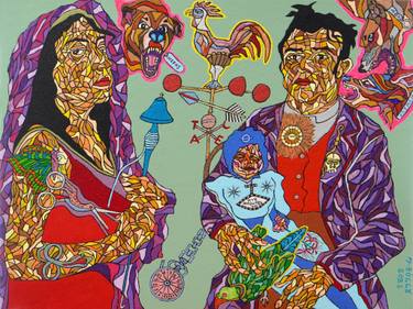 Original Modernism People Painting by Matina Vossou