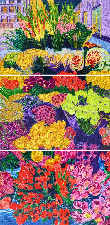 Original Expressionism Floral Paintings by Judy Lew Loose