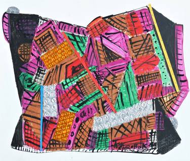 Original Abstract Collage by Karl-Karol Chrobok