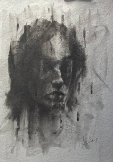 Original Black & White People Drawing by Luis Alvarez