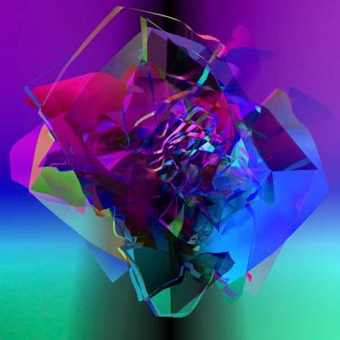 Original Abstract Expressionism Floral Digital by Gerard Esquerre
