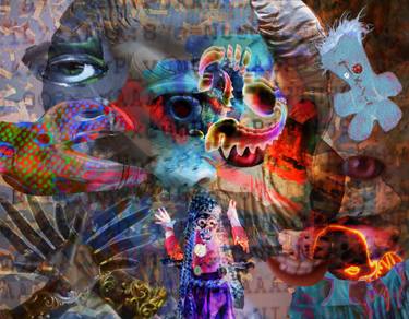 Original Surrealism Fantasy Mixed Media by Martin Steele