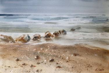 Original Abstract Seascape Painting by Elena Genkin