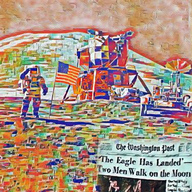 Original Pop Art Outer Space Mixed Media by Paul Blenkhorn-Digitalart