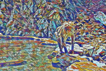 Original Pop Art Animal Mixed Media by Paul Blenkhorn-Digitalart